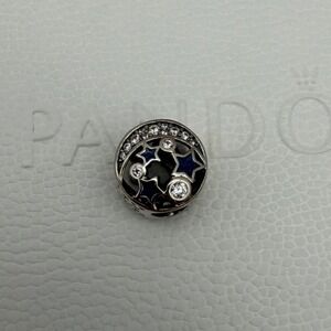 Pandora Vintage Night Sky Charm - Blue Murano Glass & Sterling Silver S925 - NWT